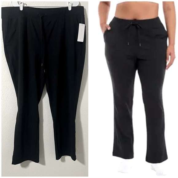 YOGALICIOUS Women’s Plus Size 2X Black Stretch Lux Avenue Straight Leg Pants NWT - Picture 1 of 10
